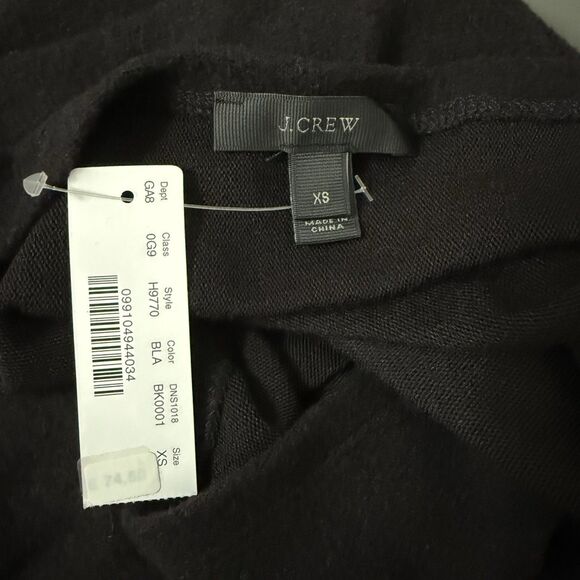 NWT J. Crew Women's XS Black Reversible V-Back Tunic Long Sleeve Sweater h9770 - Picture 9 of 12